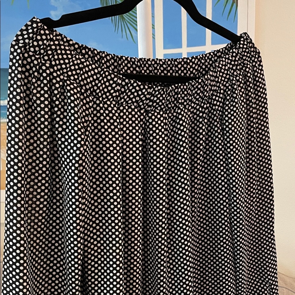 Express Black and White Polka Dot Long Sleeve Dress - Picture 3 of 4